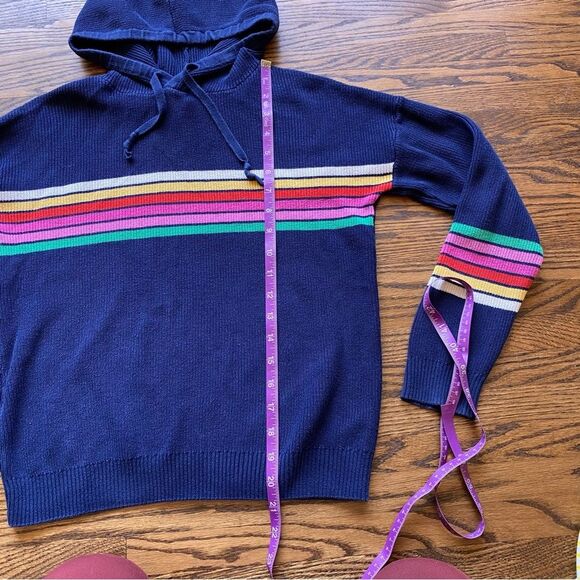 C&C California Pullover Navy Colorful Striped Hooded Sweater rainbow XS navy - Picture 6 of 8